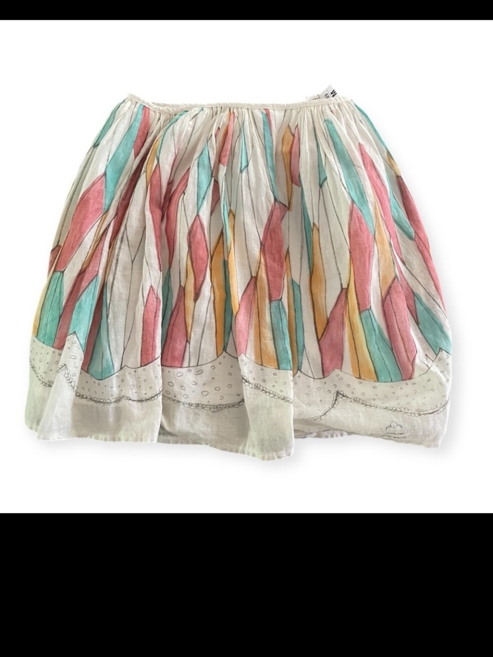 Nani IRO Naomi Ito Choucho Lace Linen Skirt S/M Japanese Art To Wear Lagenlook